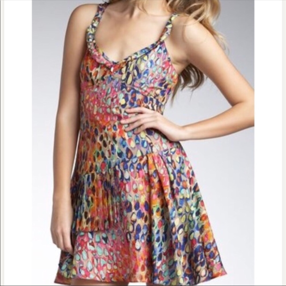 Nanette Lepore Silk Pink Raindrop Dress